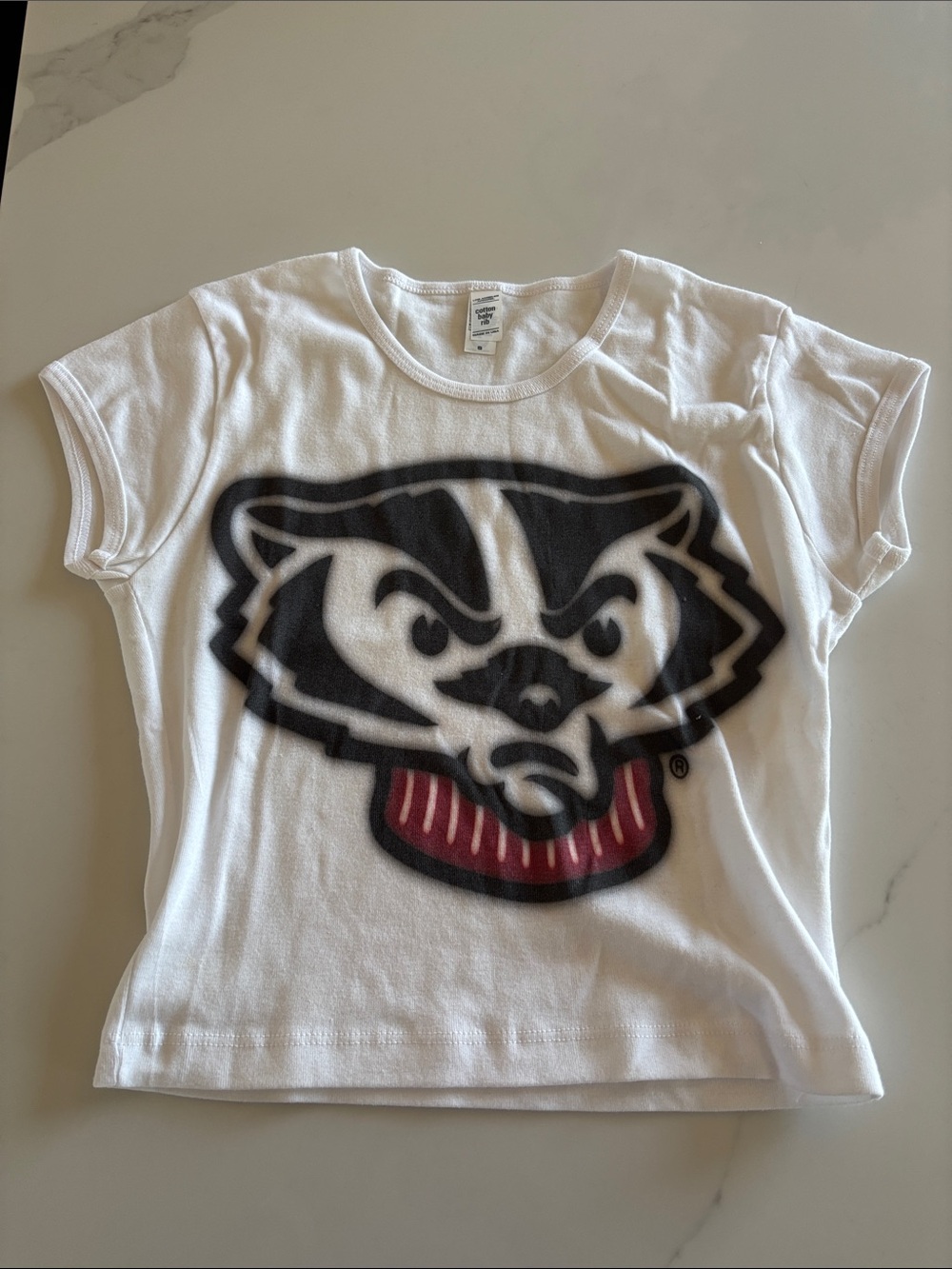 White Kids' Graphic Badger T-Shirt